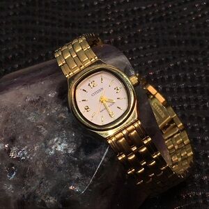 Citizen Gold Watch with White Face